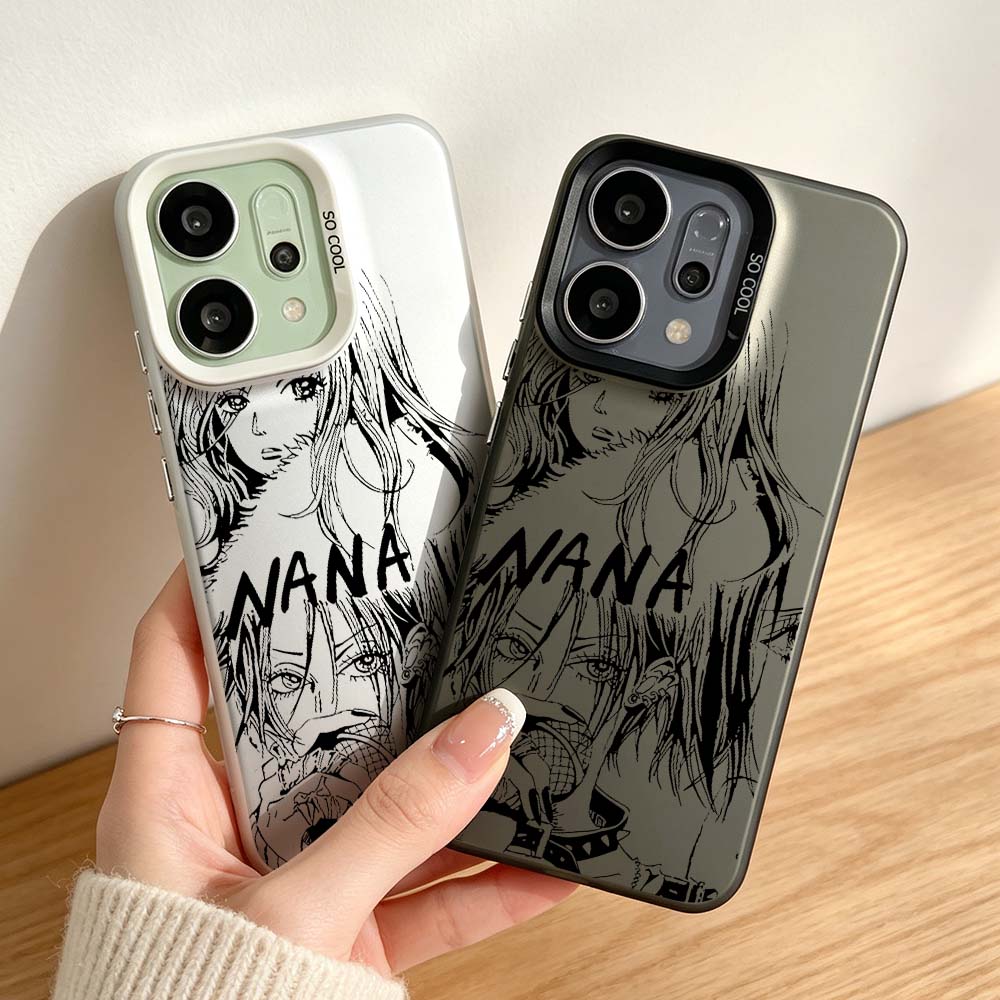 Oppo Reno 12 - เคสโทรศัพท์สีเงินลายอนิเมะ Nana Cool Soft สำหรับ OPPO