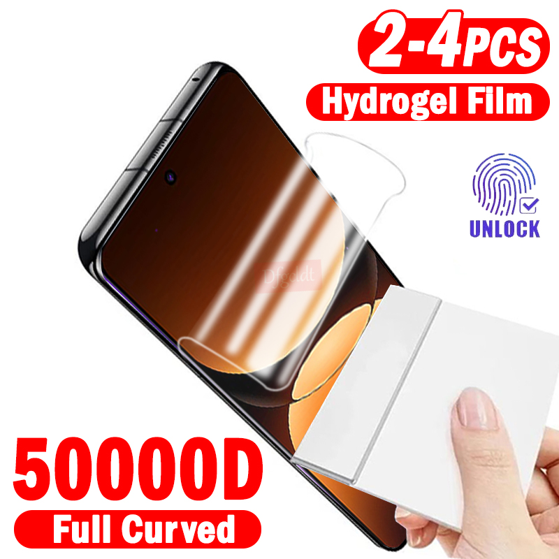 Realme Gt 6 - 2-4 ชิ้นฟิล์มไฮโดรเจลโค้งเต็มรูปแบบสำหรับ Realme GT 7 Pro